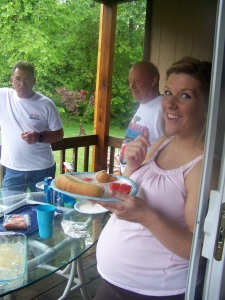 Ben made sure to burn Brandi's hot dog just right. Pregnant Women and their cravings!